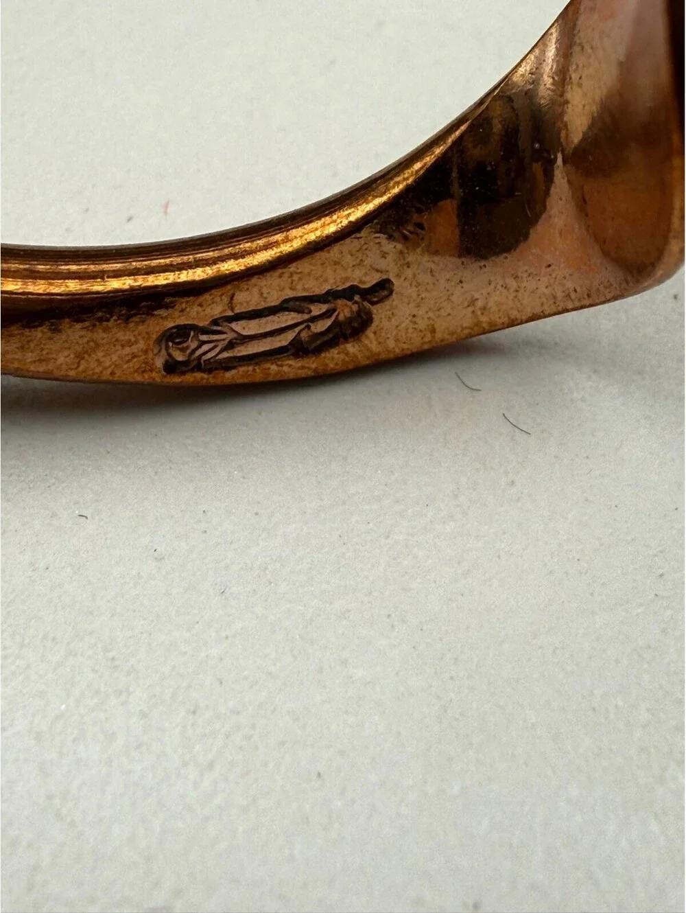 Artisan Copper Wave Cuff with Turquoise – Stamped 